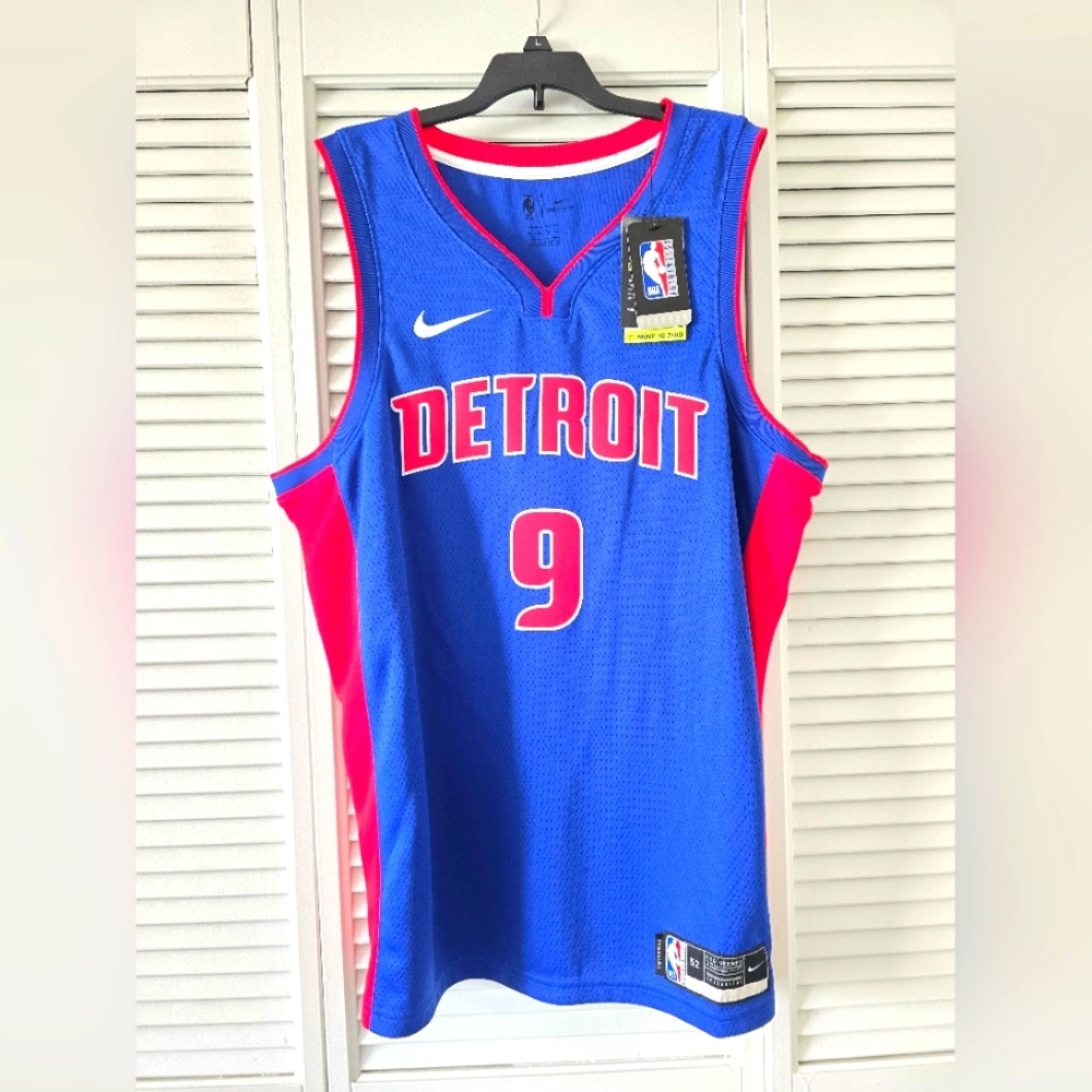NEW ! Nike Detroit Pistons #9 Jerami Grant Blue 2021/22 Swingman Jersey Size XL